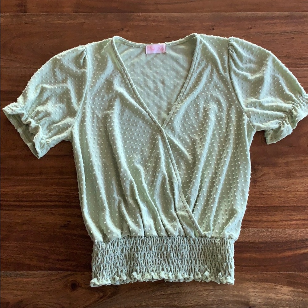 Pink Lily Faux Wrap Top